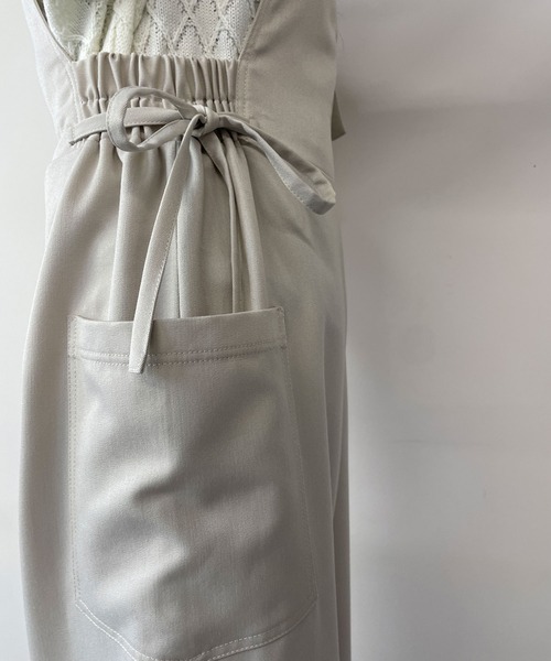 179/WG（イチナナキュウダブルジー）の「フロントベルトサロペット（サロペット/オーバーオール・レディース・オフホワイト/チャコールグレー・MEDIUM）」の10枚目の写真