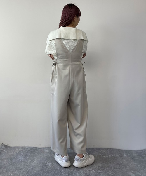 179/WG（イチナナキュウダブルジー）の「フロントベルトサロペット（サロペット/オーバーオール・レディース・オフホワイト/チャコールグレー・MEDIUM）」の6枚目の写真
