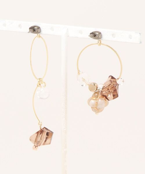 tone(トーン)の「【miyu mignon】ポップコーンビーズのアシメピアス(MA)(ピアス(両耳用)・レディース・イエロー/ブラウン・FREE)」の3枚目の写真