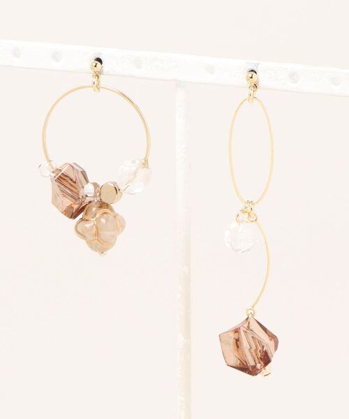 tone(トーン)の「【miyu mignon】ポップコーンビーズのアシメピアス(MA)(ピアス(両耳用)・レディース・イエロー/ブラウン・FREE)」の6枚目の写真