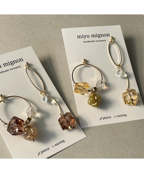 tone(トーン)の「【miyu mignon】ポップコーンビーズのアシメピアス(MA)(ピアス(両耳用)・レディース・イエロー/ブラウン・FREE)」の8枚目の写真