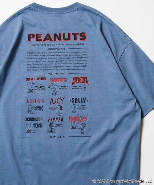 FREAK'S STORE(フリークスストア)の「【限定展開】PEANUTS/ピーナッツ 別注 ビッグシルエット バックプリント クルーネックTシャツ(Tシャツ/カットソー・メンズ・ブラック/アッシュグレー/ホワイト/ダークグリーン/グレイッシュブルー・LARGE/MEDIUM/SMALL)」の5枚目の写真