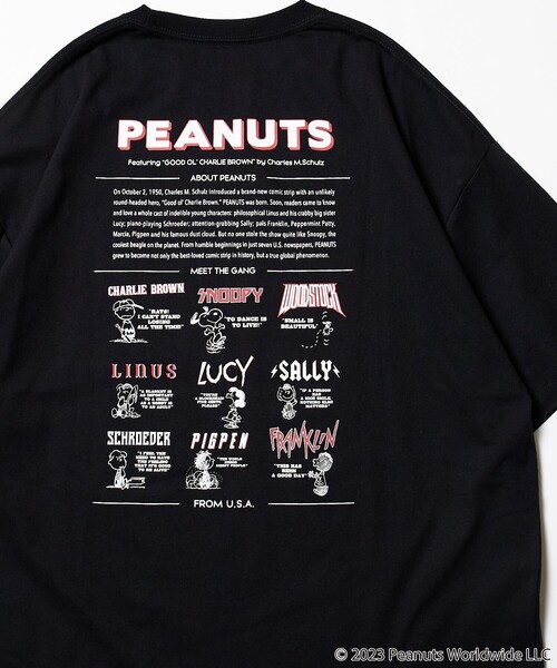 FREAK'S STORE(フリークスストア)の「【限定展開】PEANUTS/ピーナッツ 別注 ビッグシルエット バックプリント クルーネックTシャツ(Tシャツ/カットソー・メンズ・ブラック/アッシュグレー/ホワイト/ダークグリーン/グレイッシュブルー・LARGE/MEDIUM/SMALL)」の2枚目の写真