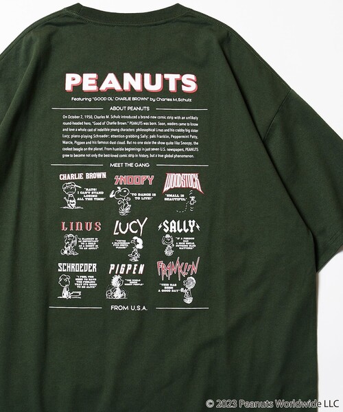 FREAK'S STORE(フリークスストア)の「【限定展開】PEANUTS/ピーナッツ 別注 ビッグシルエット バックプリント クルーネックTシャツ(Tシャツ/カットソー・メンズ・ブラック/アッシュグレー/ホワイト/ダークグリーン/グレイッシュブルー・LARGE/MEDIUM/SMALL)」の4枚目の写真