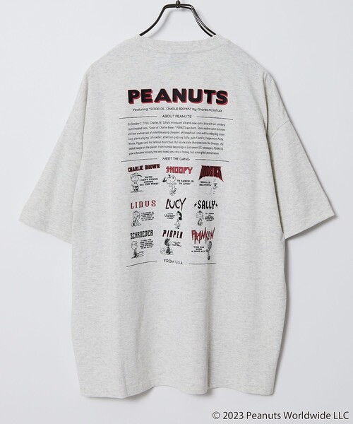 FREAK'S STORE(フリークスストア)の「【限定展開】PEANUTS/ピーナッツ 別注 ビッグシルエット バックプリント クルーネックTシャツ(Tシャツ/カットソー・メンズ・ブラック/アッシュグレー/ホワイト/ダークグリーン/グレイッシュブルー・LARGE/MEDIUM/SMALL)」の8枚目の写真