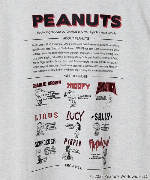 FREAK'S STORE(フリークスストア)の「【限定展開】PEANUTS/ピーナッツ 別注 ビッグシルエット バックプリント クルーネックTシャツ(Tシャツ/カットソー・メンズ・ブラック/アッシュグレー/ホワイト/ダークグリーン/グレイッシュブルー・LARGE/MEDIUM/SMALL)」の14枚目の写真