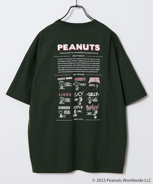 FREAK'S STORE(フリークスストア)の「【限定展開】PEANUTS/ピーナッツ 別注 ビッグシルエット バックプリント クルーネックTシャツ(Tシャツ/カットソー・メンズ・ブラック/アッシュグレー/ホワイト/ダークグリーン/グレイッシュブルー・LARGE/MEDIUM/SMALL)」の9枚目の写真