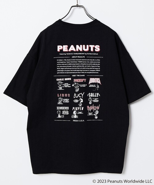 FREAK'S STORE(フリークスストア)の「【限定展開】PEANUTS/ピーナッツ 別注 ビッグシルエット バックプリント クルーネックTシャツ(Tシャツ/カットソー・メンズ・ブラック/アッシュグレー/ホワイト/ダークグリーン/グレイッシュブルー・LARGE/MEDIUM/SMALL)」の17枚目の写真