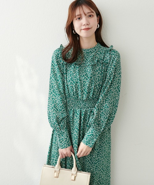 natural coutureプチナチュウエストシャーリングワンピース　Sサイズ プチナチュ】ウエストシャーリングワンピース | natural couture