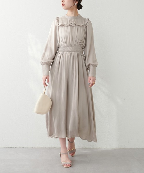 natural couture(ナチュラルクチュール)の「WEB限定カラーあり / プチハイヨークフリルギャザーワンピース(ワンピース・レディース・その他2/その他3/その他4/サックスブルー/チャコールグレー/グレイッシュベージュ・FREE)」の17枚目の写真