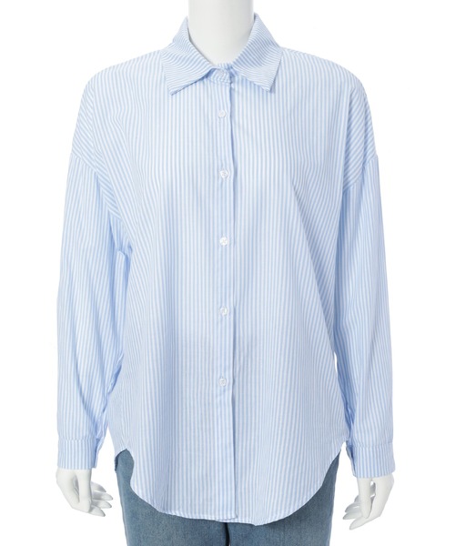 Edit Sheen（エディットシーン）の「カラーストライプルーズシャツ（シャツ/ブラウス・レディース・ピンク/グレー/グリーン/イエロー/オレンジ/ブルー・M）」の10枚目の写真