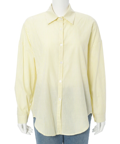 Edit Sheen（エディットシーン）の「カラーストライプルーズシャツ（シャツ/ブラウス・レディース・ピンク/グレー/グリーン/イエロー/オレンジ/ブルー・M）」の20枚目の写真