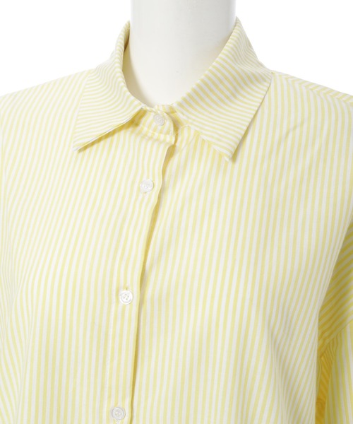 Edit Sheen（エディットシーン）の「カラーストライプルーズシャツ（シャツ/ブラウス・レディース・ピンク/グレー/グリーン/イエロー/オレンジ/ブルー・M）」の17枚目の写真