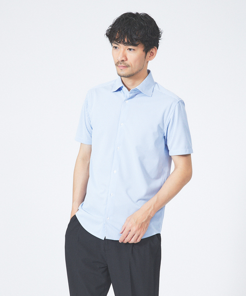 ABAHOUSE GRAY（アバハウスグレイ）の「【Comfeel】吸水速乾 半袖シャツ（シャツ/ブラウス・メンズ・サックスブルー/ホワイト/ブルー系その他2/ブルー系その他3/ブルー系その他・44/46/48/50）」の4枚目の写真