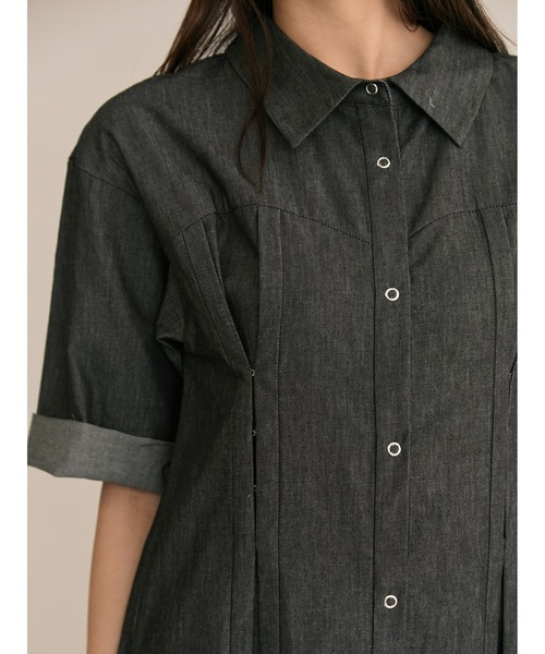 TONALトーナル ウエストシェイプデニムシャツワンピース TONAL（トーナル）の「ウエストシェイプデニムシャツワンピース