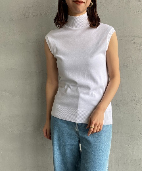 gicipi（ジチピ）の「[GICIPI/ジチピ] TITANIO モックネック ノースリーブニットソー（ニット/セーター・レディース・ブラック/ケリーグリーン/ホワイト・1）」の12枚目の写真