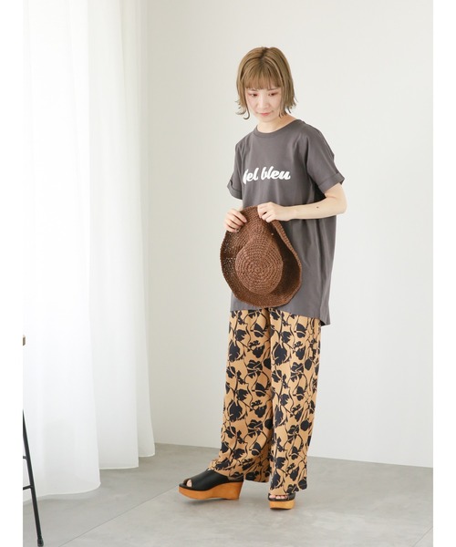 Samansa Mos2 blue（サマンサモスモスブルー）の「リーフ柄イージーパンツ（その他パンツ・レディース・ベージュ系その他/キナリ/ブラック・ﾌﾘ-）」の15枚目の写真