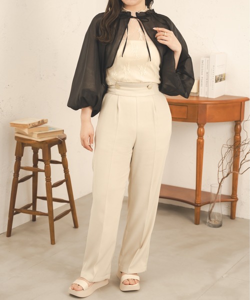 Ambre Neige（アンブルネージュ）の「ボタンデザインストレートパンツ／【WEB/EC限定商品】（スラックス・レディース・ベージュ/アイボリー/ブラック・FREE）」の8枚目の写真