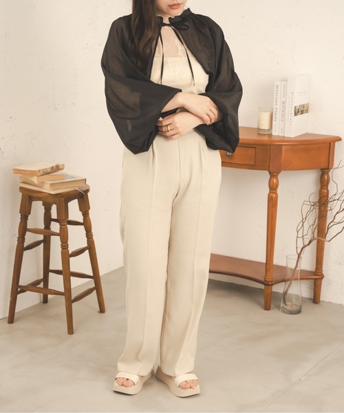 Ambre Neige（アンブルネージュ）の「ボタンデザインストレートパンツ／【WEB/EC限定商品】（スラックス・レディース・ベージュ/アイボリー/ブラック・FREE）」の4枚目の写真