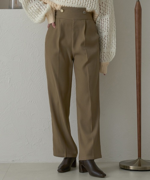 Ambre Neige（アンブルネージュ）の「ボタンデザインストレートパンツ／【WEB/EC限定商品】（スラックス・レディース・ベージュ/アイボリー/ブラック・FREE）」の20枚目の写真