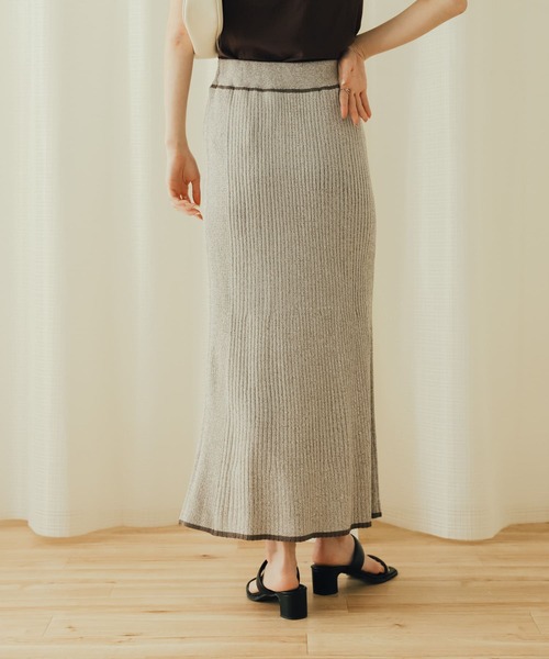 SENSE OF PLACE by URBAN RESEARCH（センスオブプレイスバイアーバンリサーチ）の「トリミングナローニットスカート（スカート・レディース・ライトベージュ/アイボリー/ブラック・ONE）」の21枚目の写真