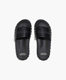 [MARC JACOBS]レザー キトンヒール ミュール MARC JACOBS ザ モノグラム レザー スライド ユニセックス (MARC