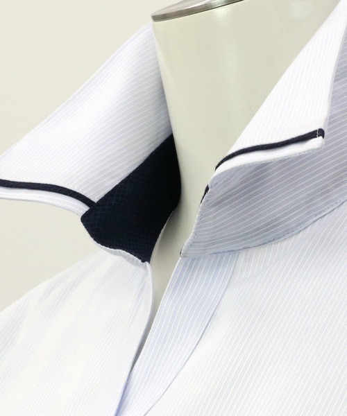 TOKYO SHIRTS(トウキョウシャツ)の「形態安定ノーアイロン マイタースキッパー 五分袖ビジネスワイシャツ(ビジネスシャツ・レディース・サックスブルー・L/LL/XL/S/M)」の9枚目の写真