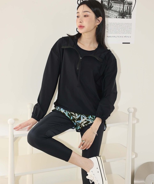 OSYAREVO(オシャレボ)の「水着 レディース 体型カバー ラッシュガード 紫外線カット率 99%以上 UPF50+ uvカット フィットネス 水陸両用 スポーティ セットアップ ビキニ 体型カバー レディース(水着・レディース・ブラック系その他/グレー系その他/ブラック系その他2/グレー系その他2/グレー系その他3・MEDIUM/LARGE/XX-LARGE/X-LARGE/SMALL)」の1枚目の写真