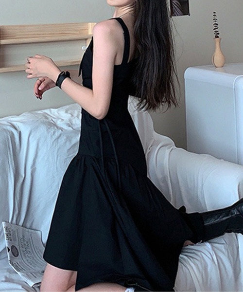 Chick（チック）の「アシンメトリーキャミワンピ―ス（ワンピース・レディース・ブラック・S/M/L）」の8枚目の写真