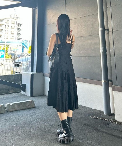 新品タグ付試着のみ♡かぐれ ピンタックキャミワンピース BLACK Amazon.co.jp: [かぐれ] 【予約】ピンタックキャミワンピース BLACK