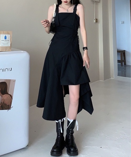 Chick（チック）の「アシンメトリーキャミワンピ―ス（ワンピース・レディース・ブラック・S/M/L）」の9枚目の写真