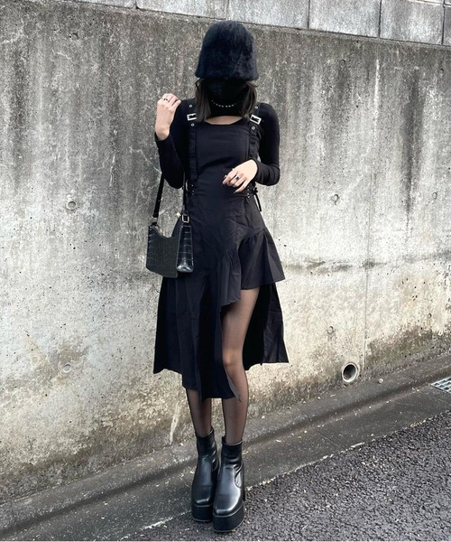 Chick（チック）の「アシンメトリーキャミワンピ―ス（ワンピース・レディース・ブラック・S/M/L）」の14枚目の写真