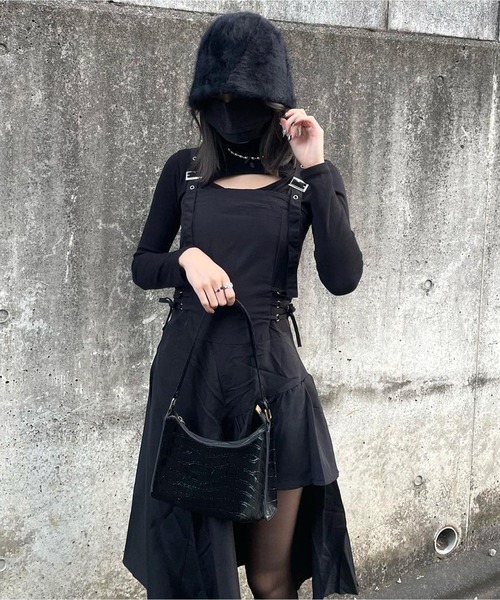 Chick（チック）の「アシンメトリーキャミワンピ―ス（ワンピース・レディース・ブラック・S/M/L）」の12枚目の写真