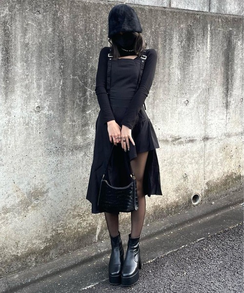 Chick（チック）の「アシンメトリーキャミワンピ―ス（ワンピース・レディース・ブラック・S/M/L）」の13枚目の写真