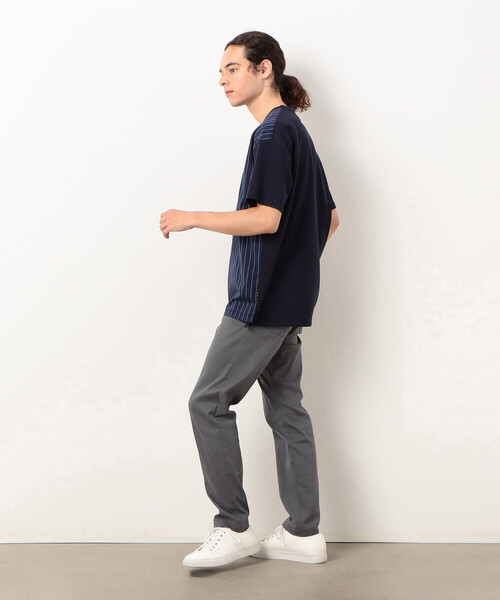 COMME　CA COMMUNE（コムサコミューン）の「ストライプ切り替え Ｔシャツ（Tシャツ/カットソー・メンズ・ブラック/ネイビー・MEDIUM/LARGE）」の6枚目の写真