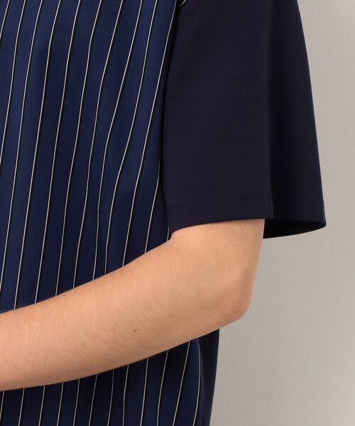 COMME　CA COMMUNE（コムサコミューン）の「ストライプ切り替え Ｔシャツ（Tシャツ/カットソー・メンズ・ブラック/ネイビー・MEDIUM/LARGE）」の13枚目の写真