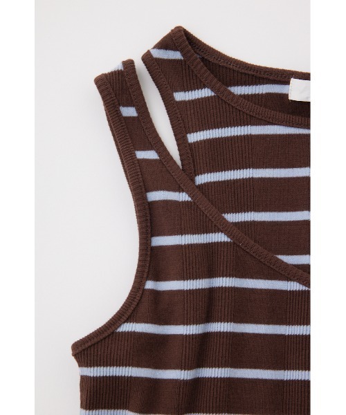 MOUSSY（マウジー）の「LAYER RIB TANK セット（タンクトップ・レディース・イエロー/ネイビー/ブラウン系その他・FREE）」の8枚目の写真