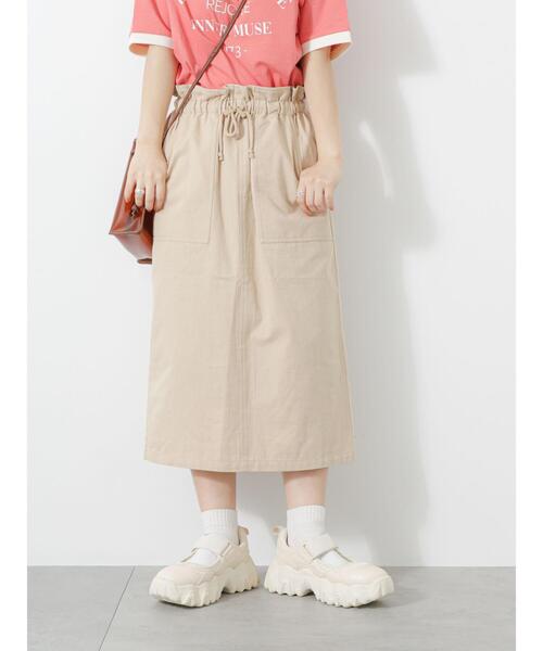 ehka sopo（エヘカソポ）の「ベイカースピンドルスカート（スカート・レディース・グリーン/チャコールグレー/ベージュ・F）」の2枚目の写真