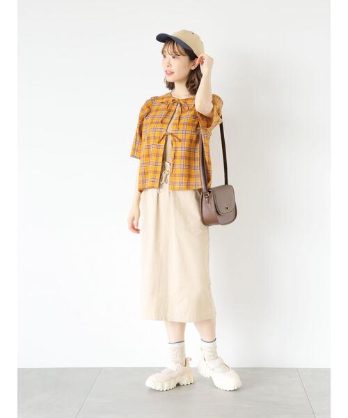 ehka sopo（エヘカソポ）の「ベイカースピンドルスカート（スカート・レディース・グリーン/チャコールグレー/ベージュ・F）」の19枚目の写真