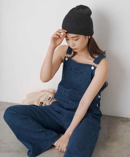 Kastane(カスタネ)の「ニット帽(ニットキャップ/ビーニー・レディース・チャコールグレー/オレンジ/ブラック・FREE)」の7枚目の写真