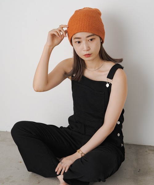 Kastane(カスタネ)の「ニット帽(ニットキャップ/ビーニー・レディース・チャコールグレー/オレンジ/ブラック・FREE)」の11枚目の写真