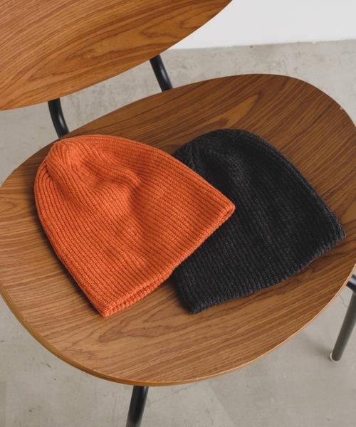 Kastane(カスタネ)の「ニット帽(ニットキャップ/ビーニー・レディース・チャコールグレー/オレンジ/ブラック・FREE)」の4枚目の写真