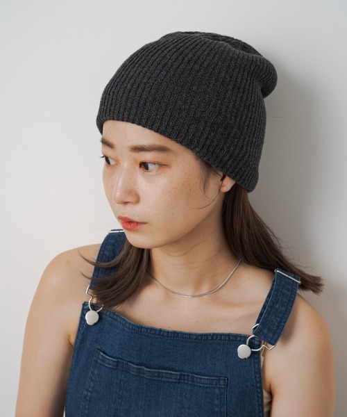 Kastane(カスタネ)の「ニット帽(ニットキャップ/ビーニー・レディース・チャコールグレー/オレンジ/ブラック・FREE)」の21枚目の写真