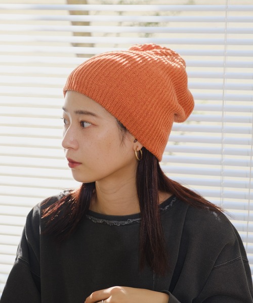 Kastane(カスタネ)の「ニット帽(ニットキャップ/ビーニー・レディース・チャコールグレー/オレンジ/ブラック・FREE)」の19枚目の写真