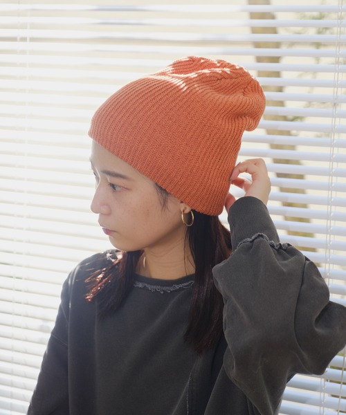 Kastane(カスタネ)の「ニット帽(ニットキャップ/ビーニー・レディース・チャコールグレー/オレンジ/ブラック・FREE)」の18枚目の写真