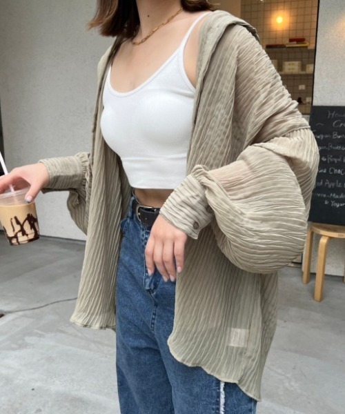 nemne store(ネンネストア)の「【低身長用サイズあり】ワッシャーシアービッグシャツ(シャツ/ブラウス・レディース・カーキ/アイボリー/オレンジ・SMALL/MEDIUM)」の2枚目の写真