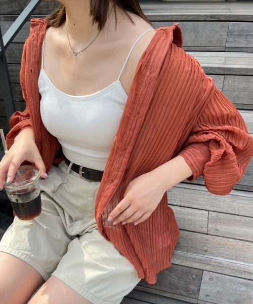 nemne store(ネンネストア)の「【低身長用サイズあり】ワッシャーシアービッグシャツ(シャツ/ブラウス・レディース・カーキ/アイボリー/オレンジ・SMALL/MEDIUM)」の16枚目の写真