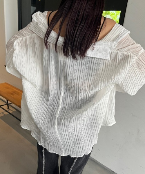 nemne store(ネンネストア)の「【低身長用サイズあり】ワッシャーシアービッグシャツ(シャツ/ブラウス・レディース・カーキ/アイボリー/オレンジ・SMALL/MEDIUM)」の7枚目の写真
