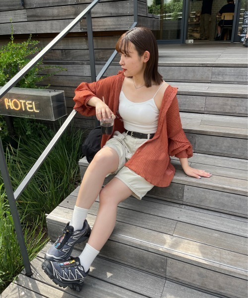 nemne store(ネンネストア)の「【低身長用サイズあり】ワッシャーシアービッグシャツ(シャツ/ブラウス・レディース・カーキ/アイボリー/オレンジ・SMALL/MEDIUM)」の17枚目の写真