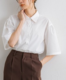 襟付きフレアスリーブシャツ